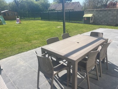 Maison 4 chambres (107 m²) Le Plessis-Feu-Aussoux, terrain 579 m², lumineuse, RDC chambre, PAC air/eau, 4 parkings, terrasse sud, fibre.