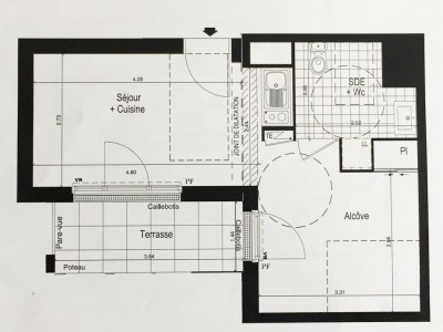 APPARTEMENT T1 A LOUER - ROISSY EN BRIE - 29.95 m2 - 695€ charges comprises par mois
